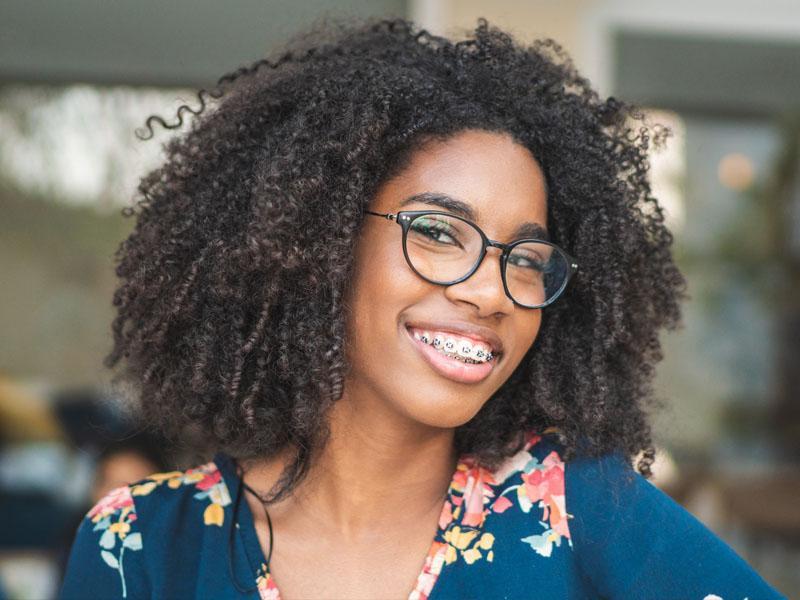 Woman with braces